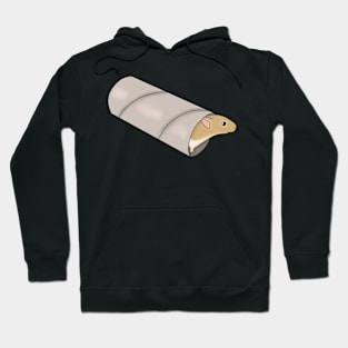 Cute golden gerbil in a cardboard tube Hoodie